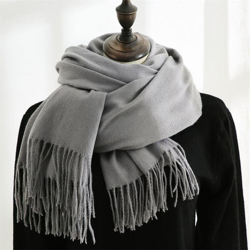Solid color cashmere scarf fashion tassel scarf